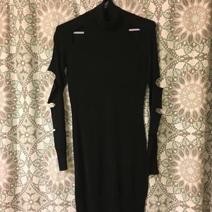 Black cut out sweater dress